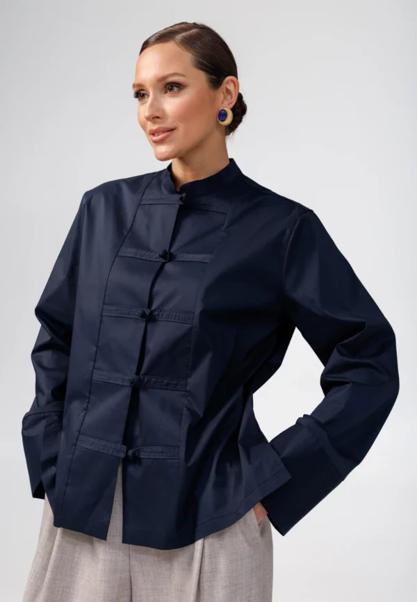 Рубашка Кассия, синий, 64463/darkblue — обложка 3/4