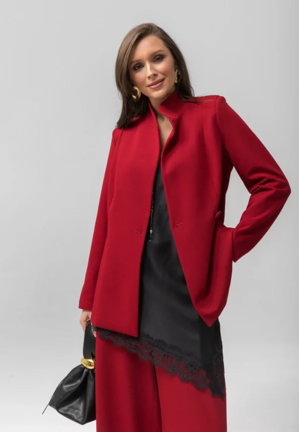 Красный жакет Наоми ANNEN, артикул 64474/red — жакет без застёжки